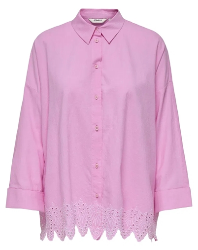 Only - Graces Tulum Embroidery Skjorte - Fuchsia Pink 